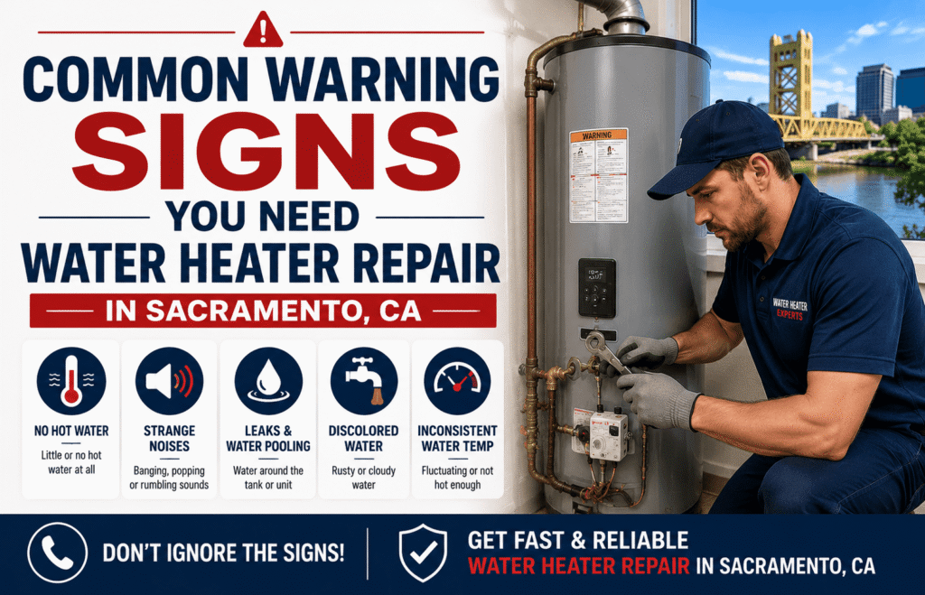 Water heater installation in a Sacramento, CA home