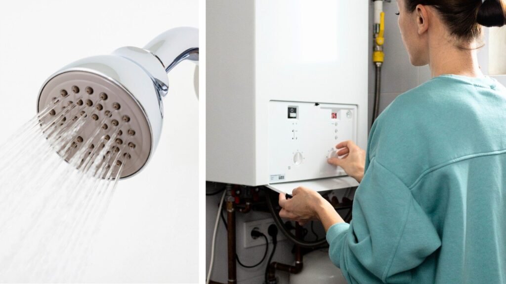 Technician working through water heater troubleshooting steps on an electric unit